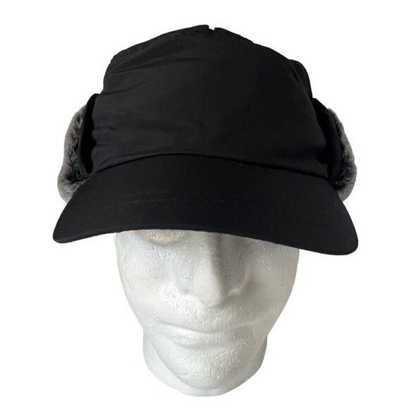 Connectyle Adult Winter Hat with Brim Warm Earflaps Faux Fur Black Baseball Cap - Picture 9 of 12